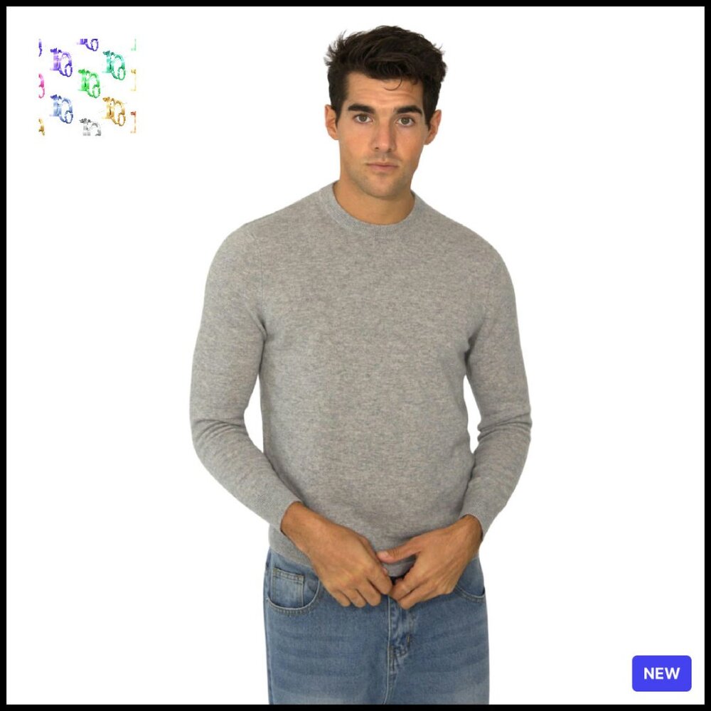 Men's Cashmere Crew Neck Pullover Soft Lightweight Knit Classic Elegant